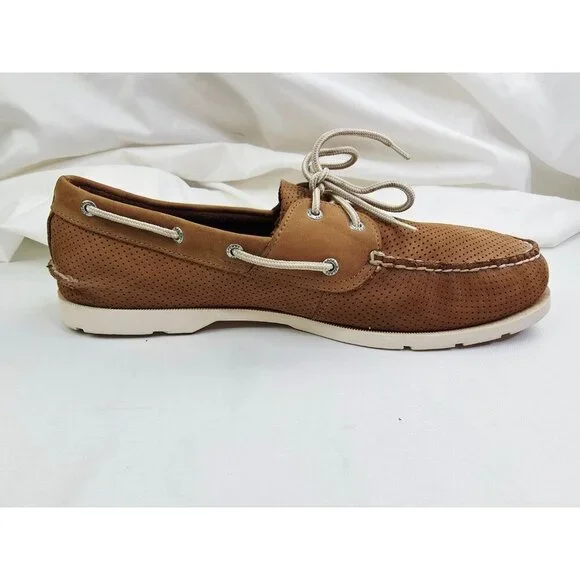 Sperry Top Sider Size 15M Men Camel Mesh Leather Lace Up Low Boat Shoes STS15514 - Picture 2 of 12